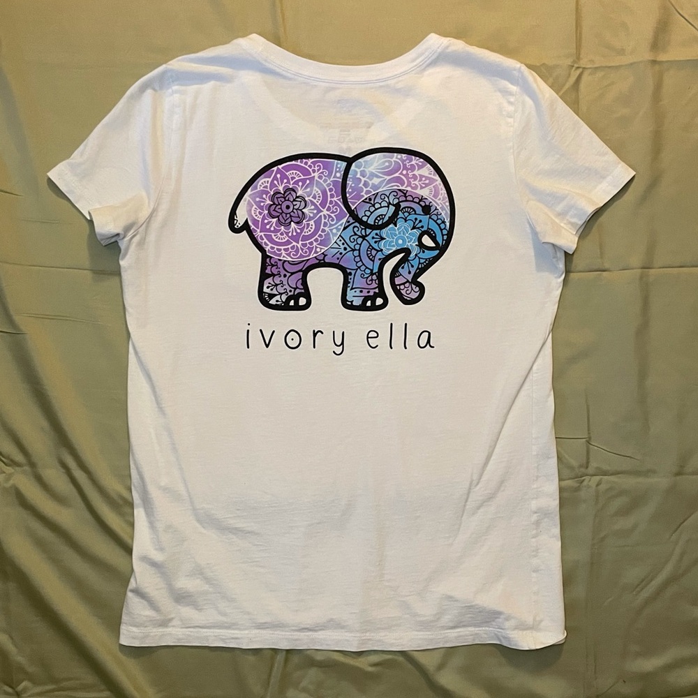 Ivory Ella Watercolor Pocketed Tee